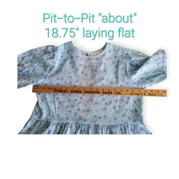 ASOS Daisy Street Baby Blue Floral Puff Sleeve Smock Mini Dress Size Small - Picture 10 of 12